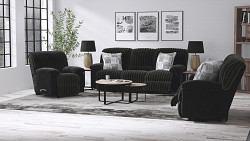                                                  							Comet Black Reclining Sofa/Loveseat
                                                						 